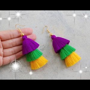 Mardi Gras bell earrings